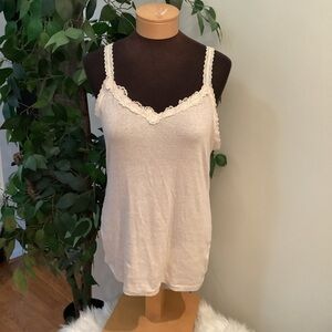 Mossimo camisole tank top Woman’s size XXL cream marled with tan v neck